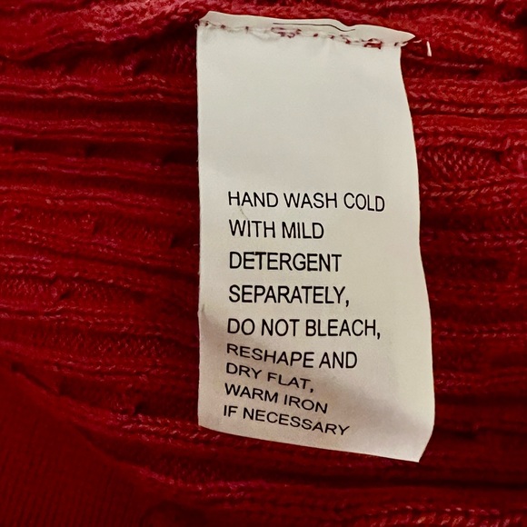 BRICK RED HOODED CABLE KNIT PULLOVER w/BUTTON COTTON SWEATER SZ 1X NWT MSRP $72 - Picture 6 of 6